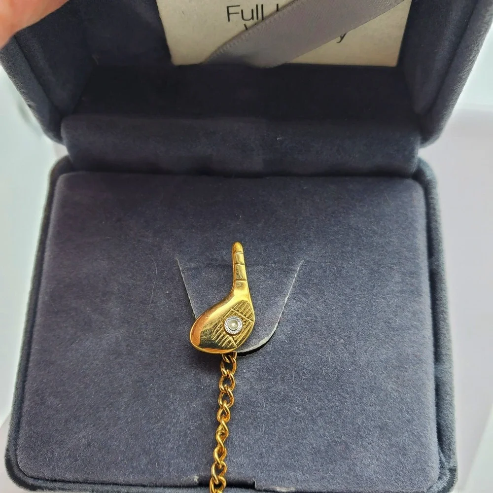 Golf Club Driver Tie Tack Dunhaven Diamond‎ Lapel Pin Sport Golfer Jewelry